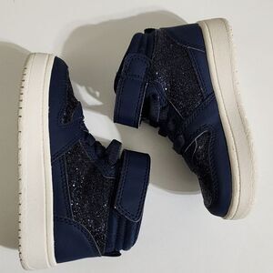 H&M Toddler Girls Navy Blue Glitter Sneaker Boot Trainer Shoes Size 7.5
